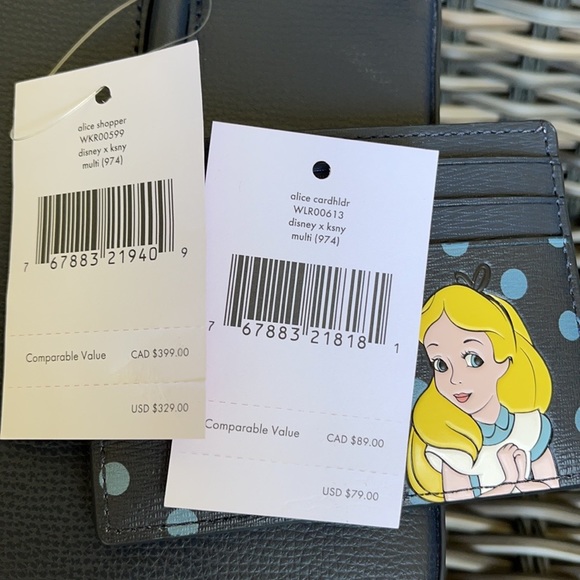 disney x kate spade NY alice in wonderland shopper crossbody bag & card holder - Picture 16 of 16